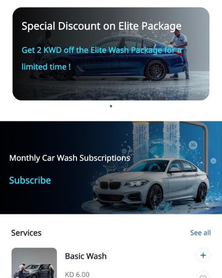 Picture of تطبيق لخدمات غسيل السيارات المتنقلة